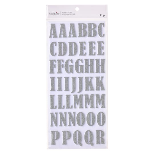 Silver Glitter Large Alphabet Stickers by Recollections™
